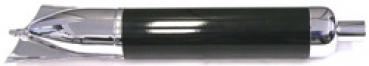 Auspufftopf links, schwarz pulverbeschichtet & verchromt