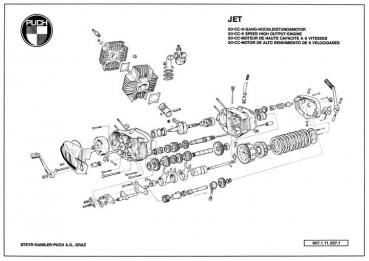 Poster, Puch Jet/Cobra 6-Gang Motor (ca. 50 x 70 cm)