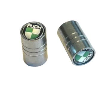 Ventilkappen (Paar), Alu, mit Puch Logo
