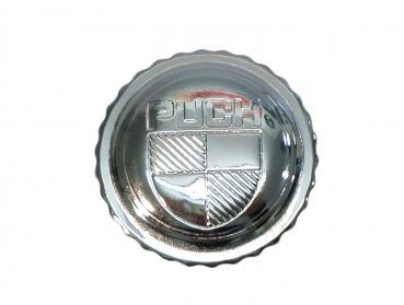 Tankdeckel, verchromt mit Puch Logo