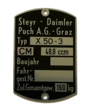 Typenschild X50-3