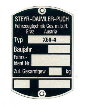Typenschild X50-4