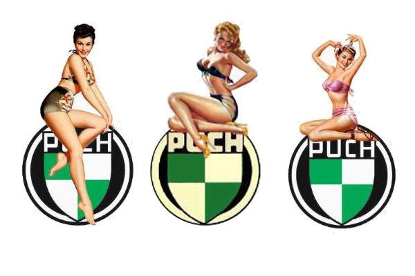 PUCH-Aufkleber Set Pin-Up (3 Motive je 55x30mm)