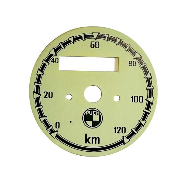 Tachometer Ziffernblatt Durchmesser 60 mm, 0-120 km/h