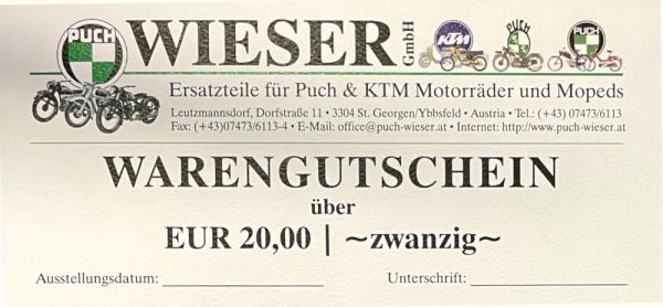 Gutschein 20 Euro -  Die Geschenkidee für jeden Anlass!