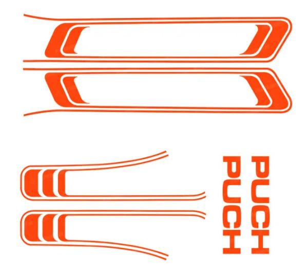 Tank und Heckaufklebersatz, orange