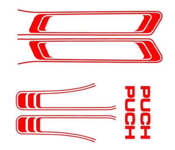 Tank und Heckaufklebersatz, rot