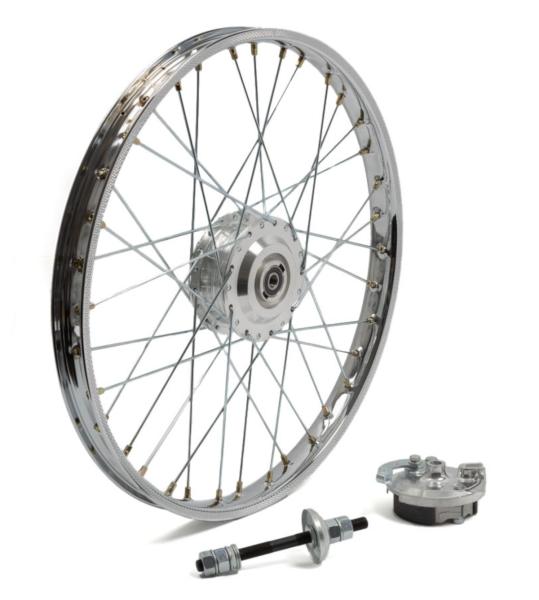 Vorderrad komplett inkl. Bremsankerplatte, Bremsbacken und Achse