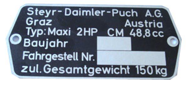 Typenschild Maxi 2HP
