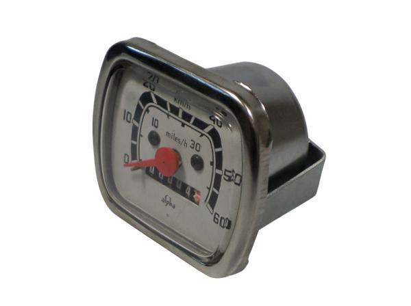 Tachometer 0-60 km/h (oben eckig unten rund, d=48mm)