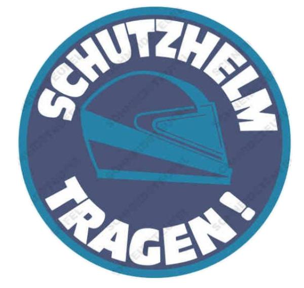 Aufkleber Schutzhelm tragen
